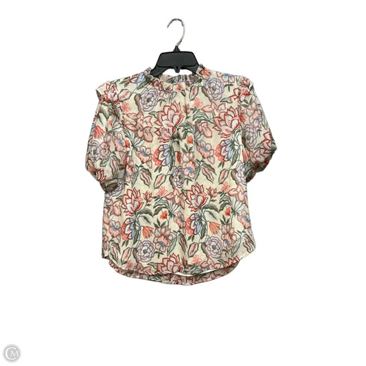 Top Short Sleeve By Loft In Floral Print, Size: Mp