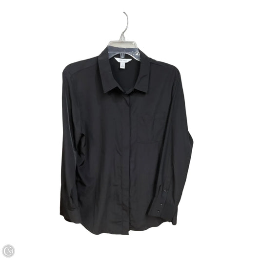 Blouse Long Sleeve By Nine West Apparel In Black, Size: L