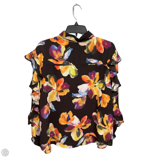 Blouse Long Sleeve By Chicos In Floral Print, Size: Xl