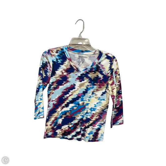 Top 3/4 Sleeve By Chicos In Multi-colored, Size: Xs