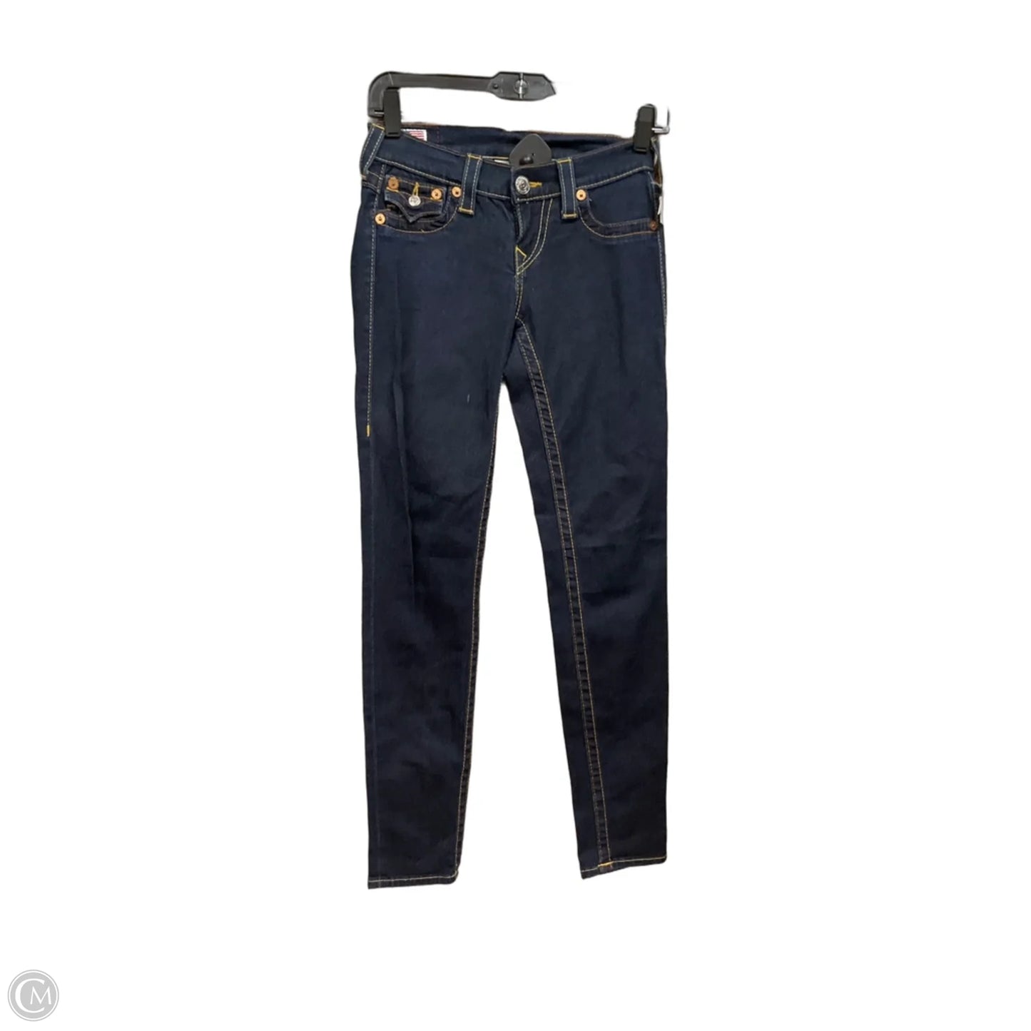 Jeans Skinny By True Religion In Blue Denim, Size: 0