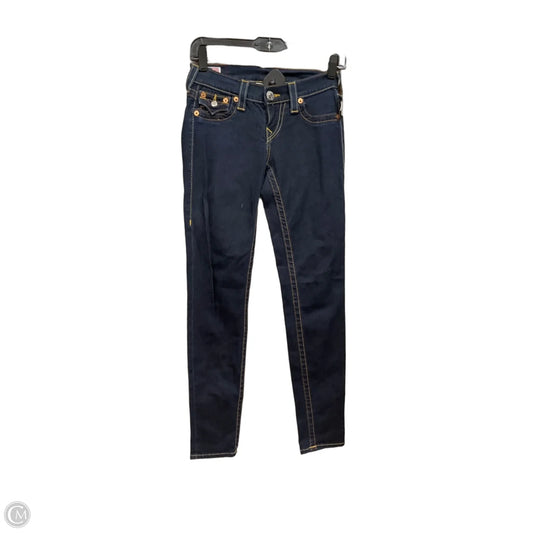 Jeans Skinny By True Religion In Blue Denim, Size: 0