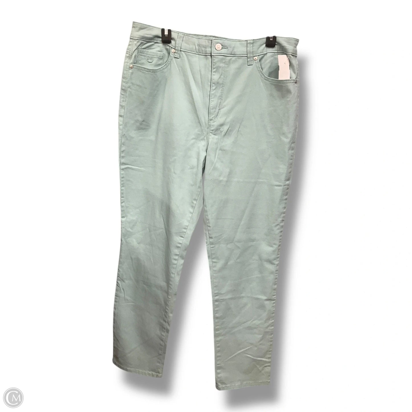 Jeans Straight By Gloria Vanderbilt In Green Denim, Size: 14