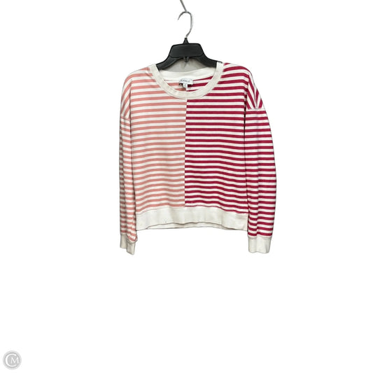 Top Long Sleeve By Evereve In Striped Pattern, Size: M