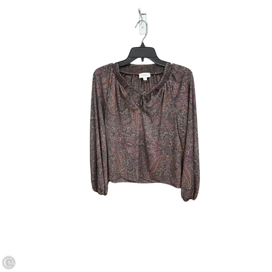 Blouse Long Sleeve By Evereve In Multi-colored, Size: S