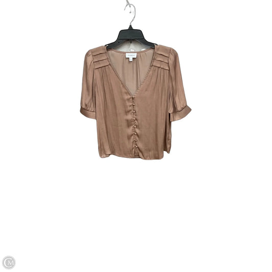 Top Short Sleeve By Evereve In Tan, Size: S