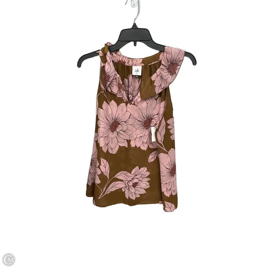 Top Sleeveless By Cabi In Floral Print, Size: M