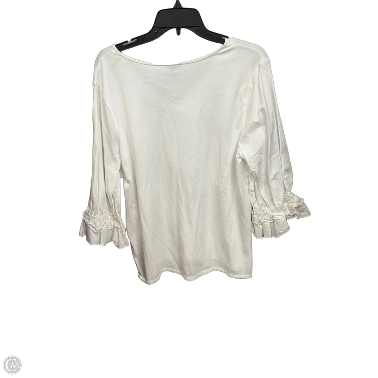 Top Long Sleeve By Ann Taylor In White, Size: L