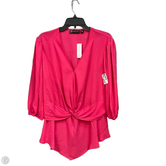 Blouse Long Sleeve By New York Jean Company In Pink, Size: Xxl