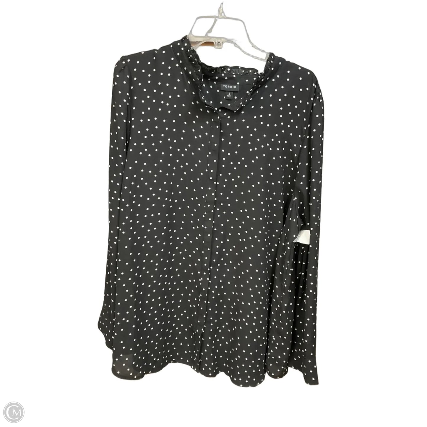Blouse Long Sleeve By Torrid In Polkadot Pattern, Size: 3x