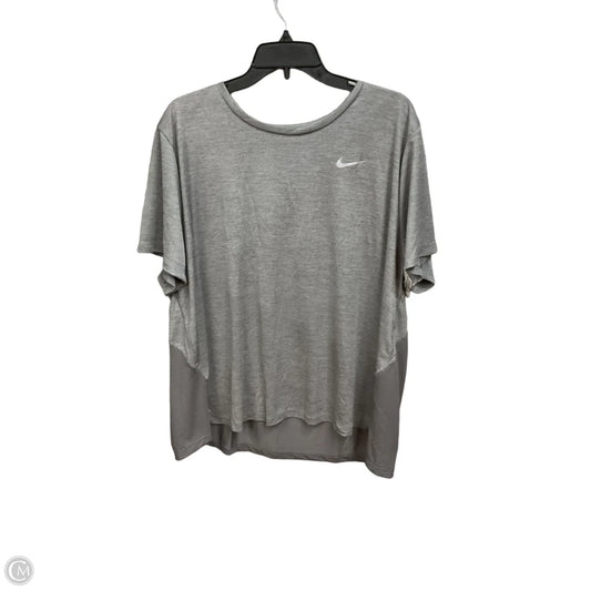 Athletic Top Short Sleeve By Nike Apparel In Grey, Size: 3x