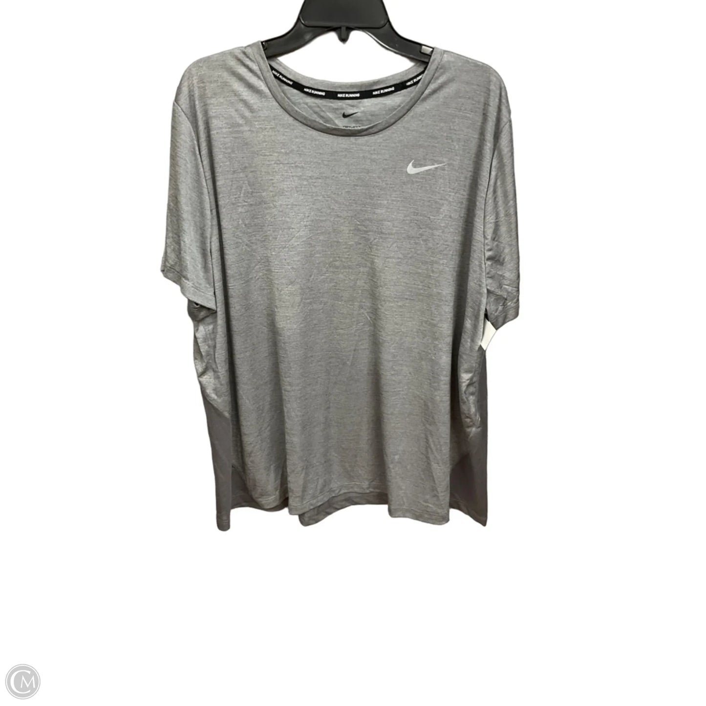 Athletic Top Short Sleeve By Nike Apparel In Grey, Size: 3x