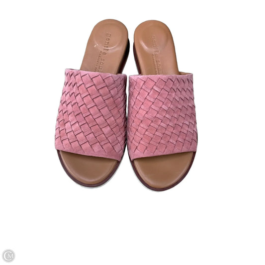 Sandals Flats By Gentle Souls In Pink & Tan, Size: 8