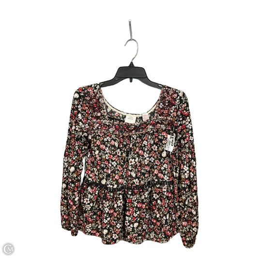 Blouse Long Sleeve By Knox Rose In Floral Print, Size: S