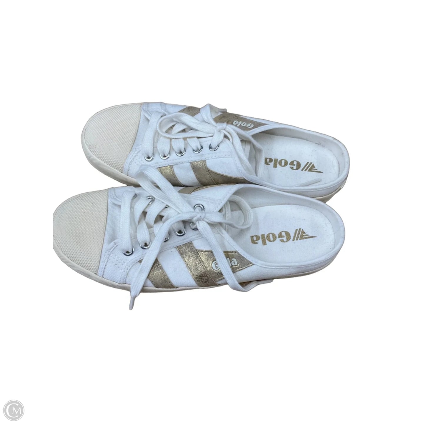Shoes Sneakers By Cmb In Gold & White, Size: 7