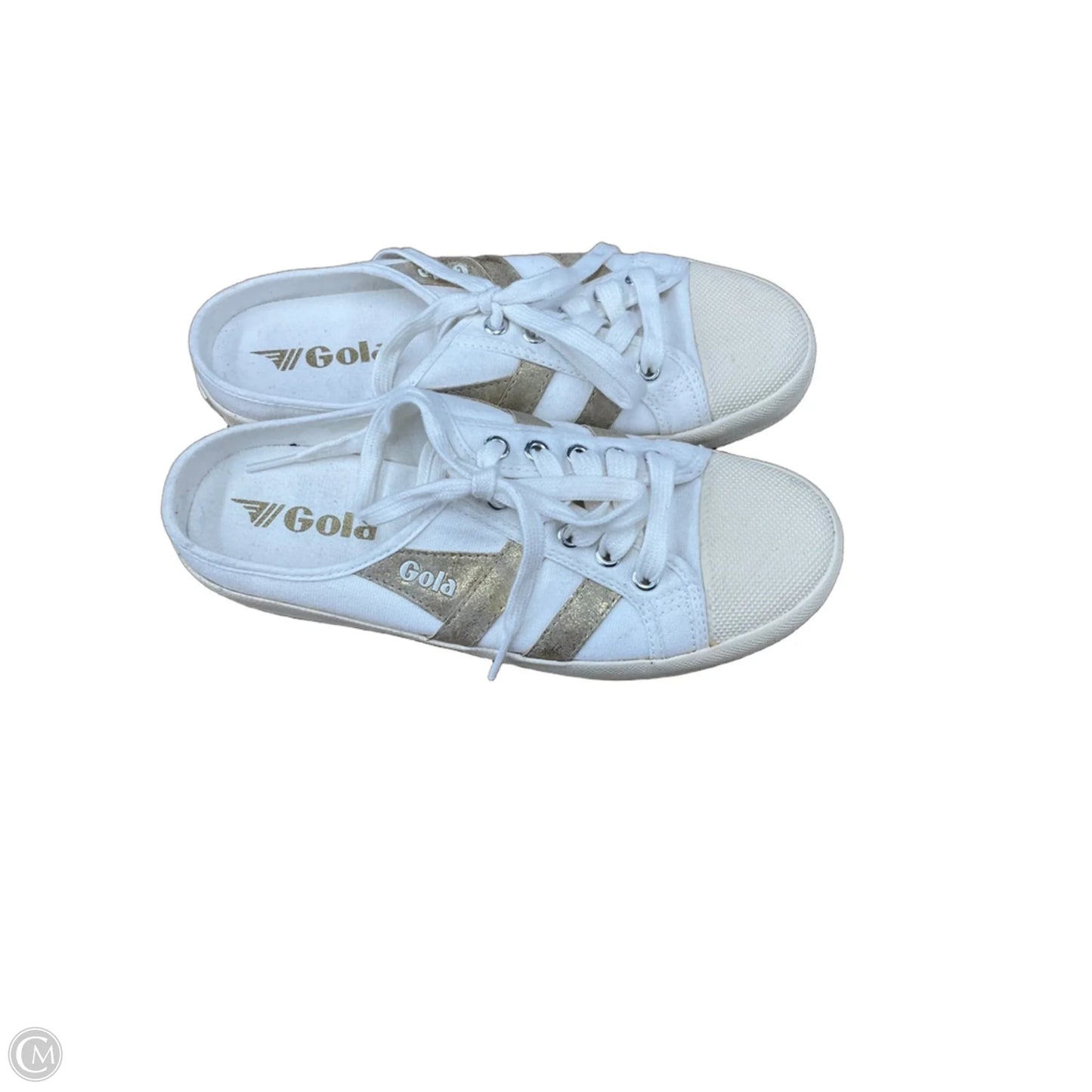 Shoes Sneakers By Cmb In Gold & White, Size: 7