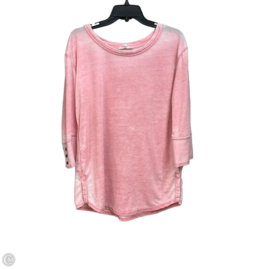 Top Long Sleeve By Jane And Delancey In Pink, Size: L