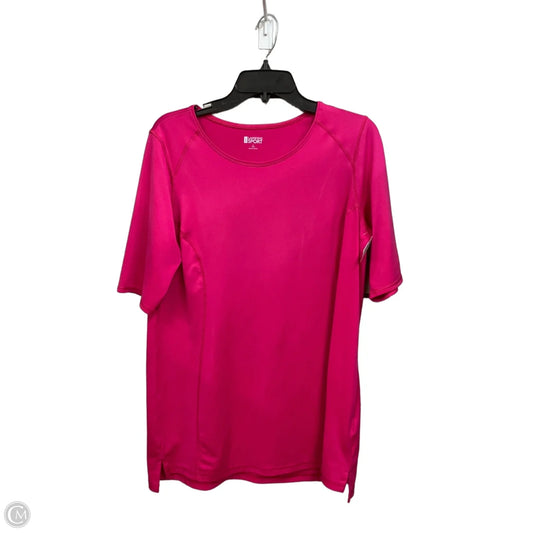 Athletic Top Short Sleeve By Lands End In Pink, Size: L