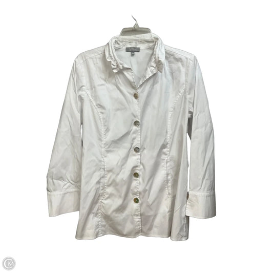 Blouse Long Sleeve By Habitat In White, Size: L