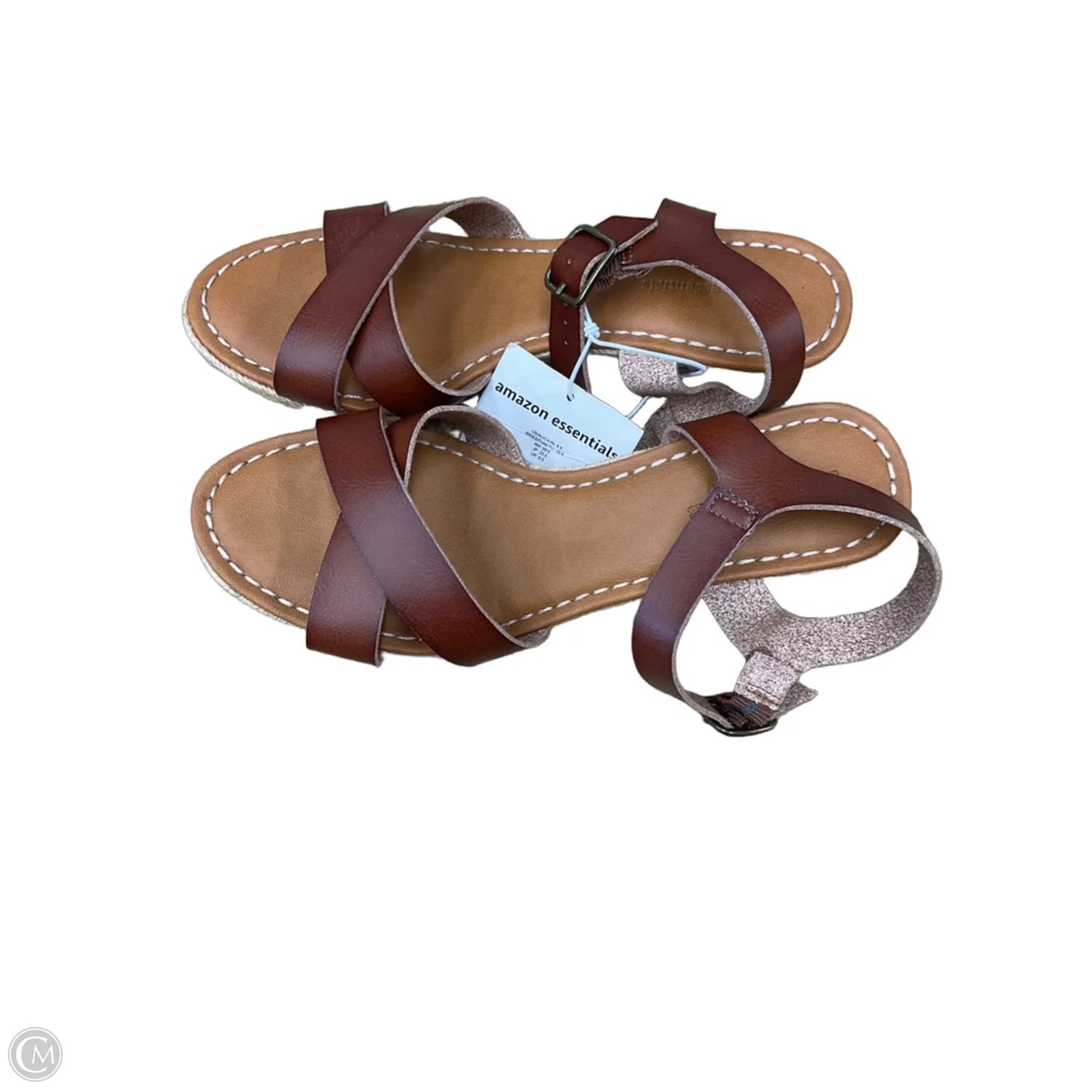 Sandals Heels Wedge By Amazon Essentials In Tan, Size: 8.5