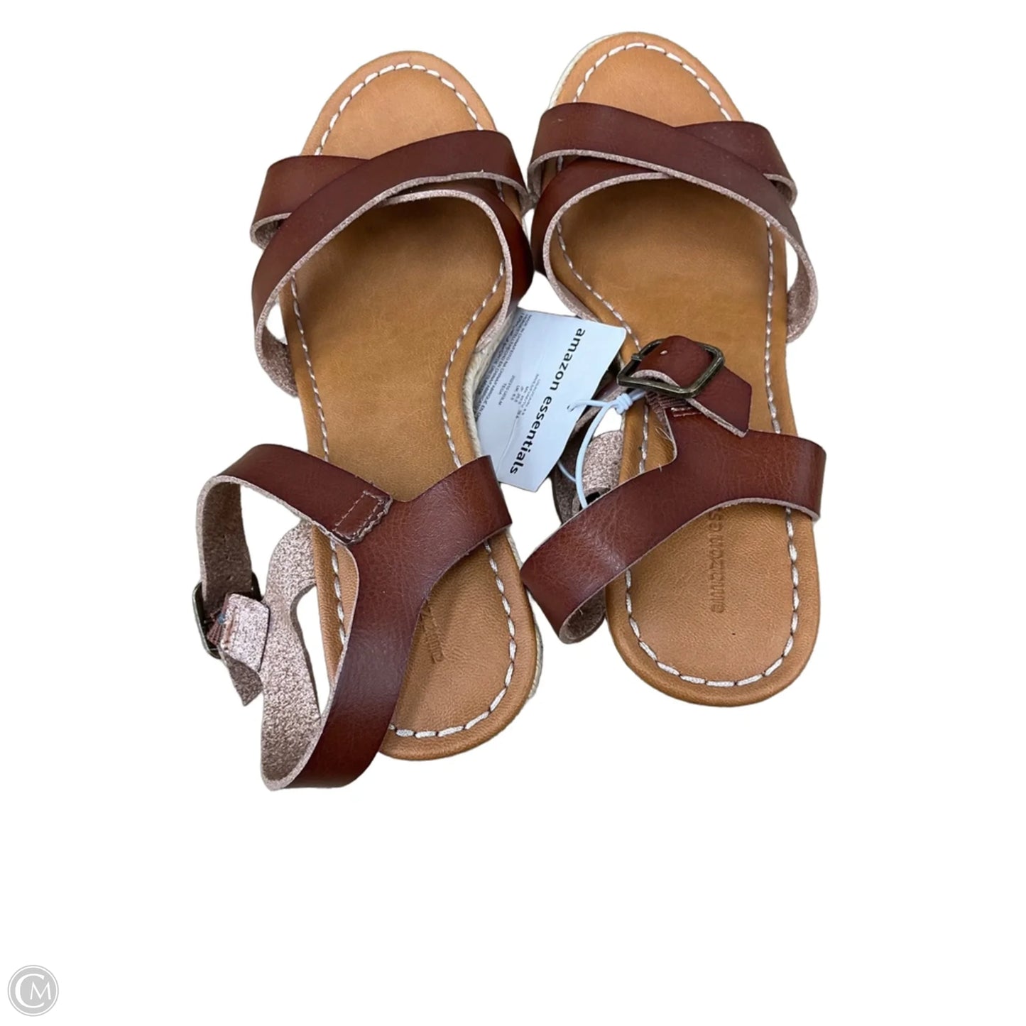Sandals Heels Wedge By Amazon Essentials In Tan, Size: 8.5
