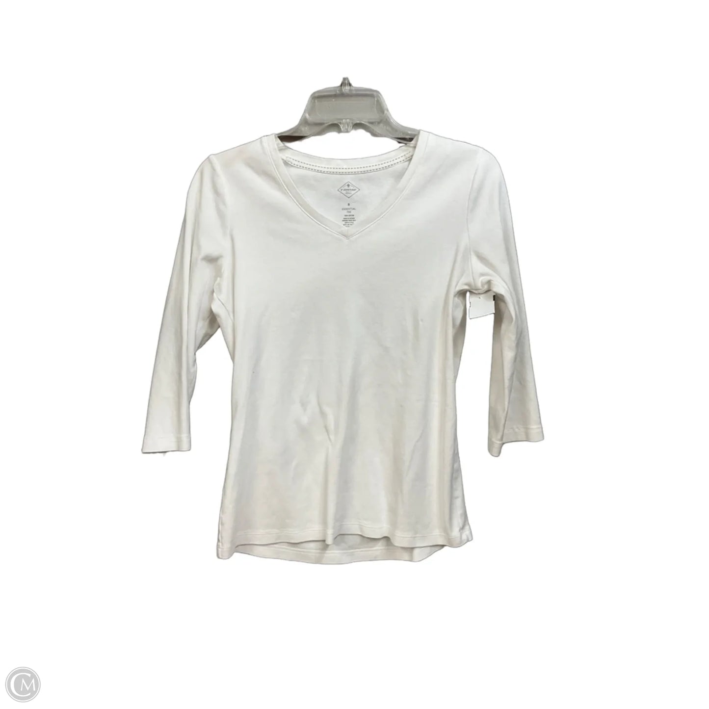 Top 3/4 Sleeve Basic By St Johns Bay In White, Size: S