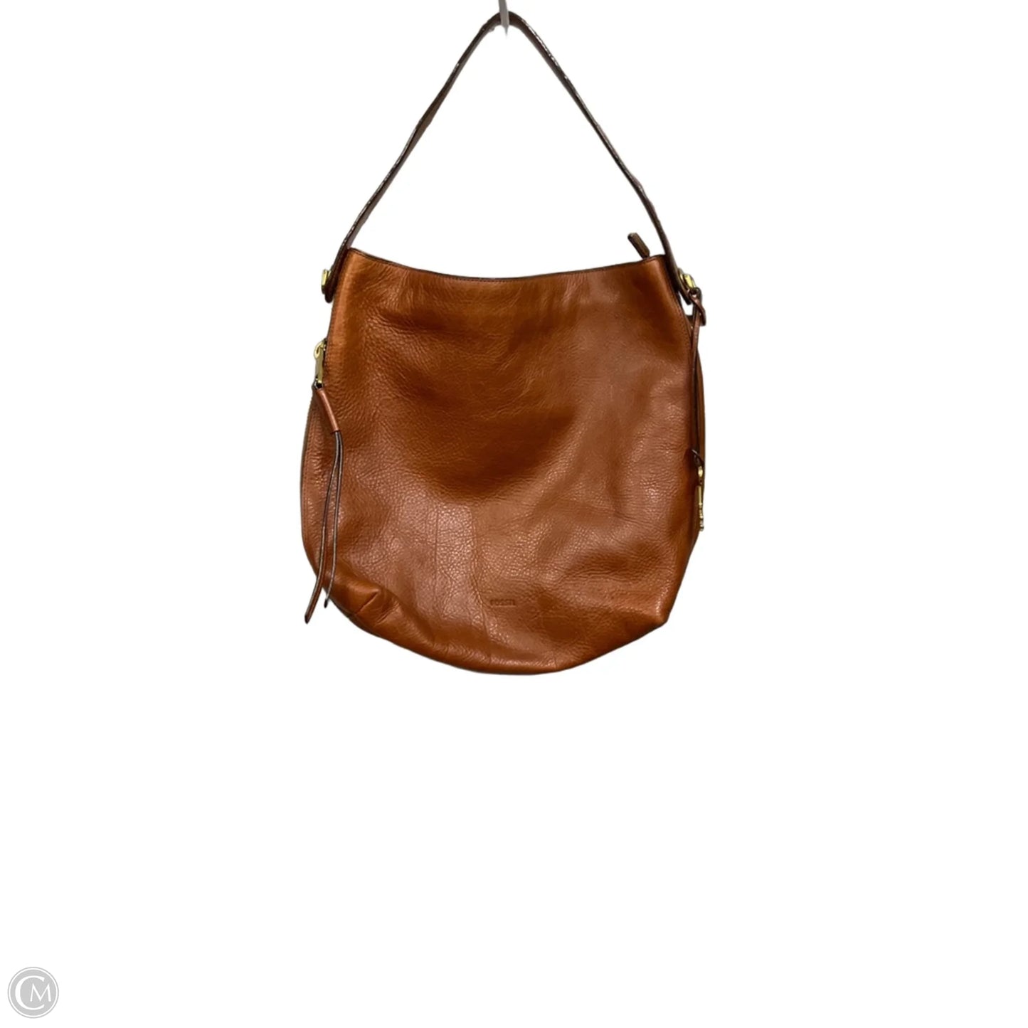 Handbag Leather By Fossil, Size: Medium