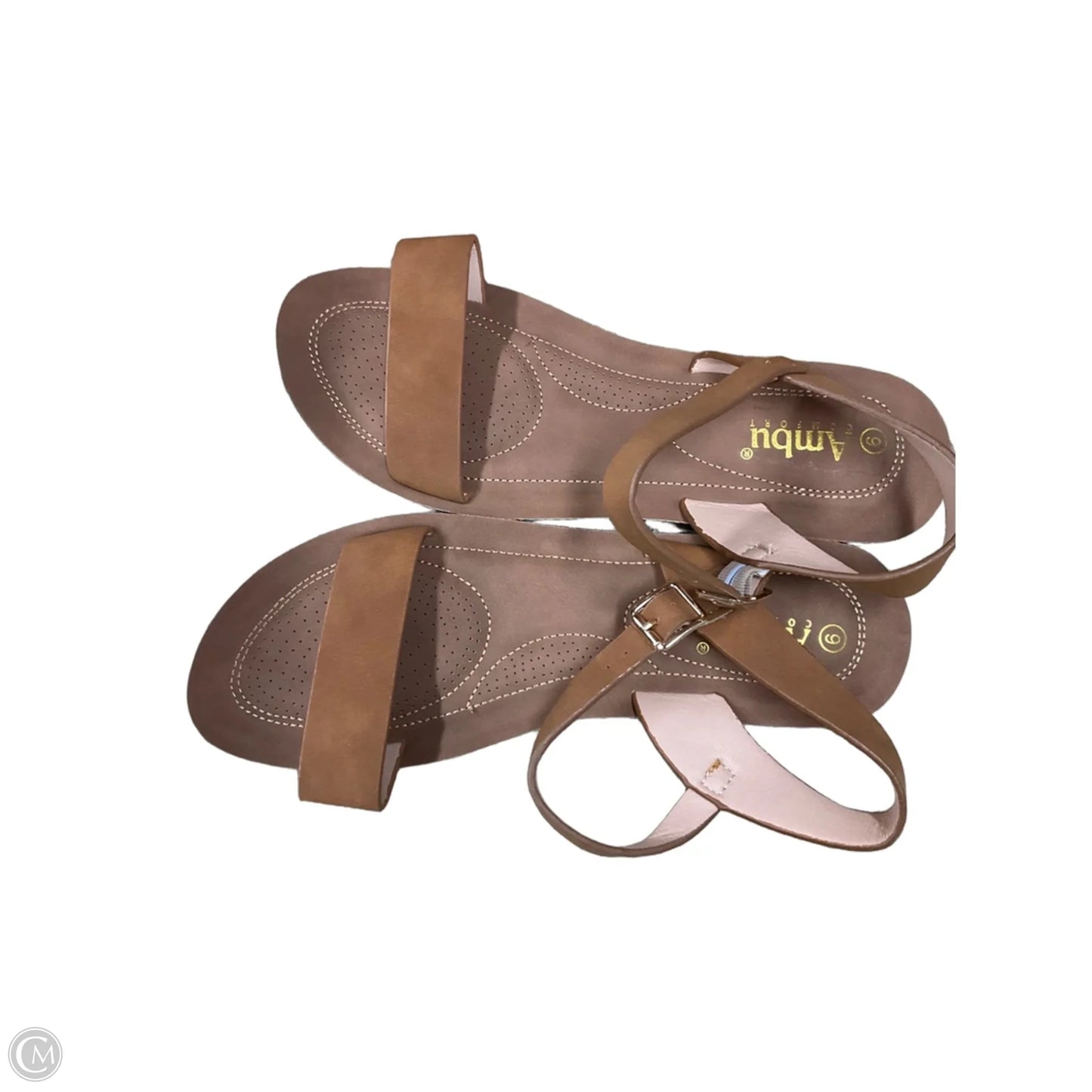 Sandals Flats By Clothes Mentor In Brown, Size: 9