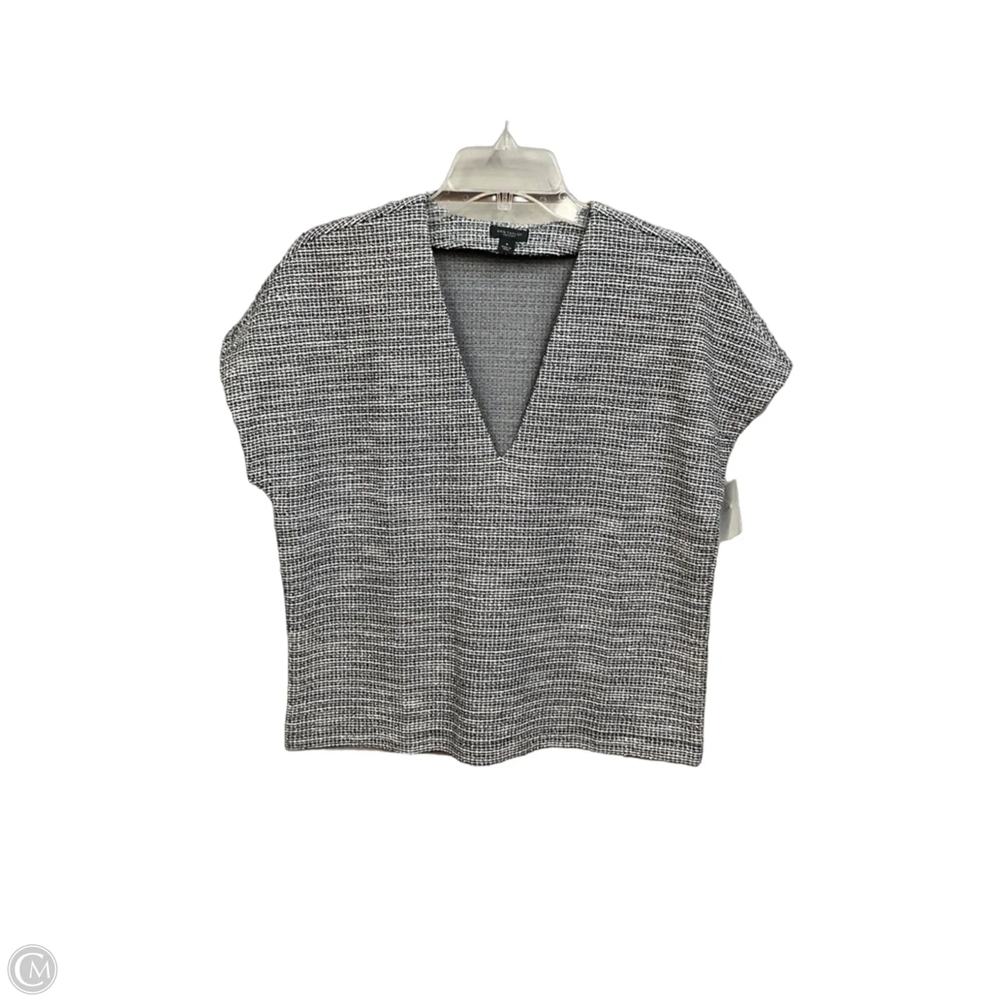 Top Short Sleeve By Ann Taylor In Grey, Size: M