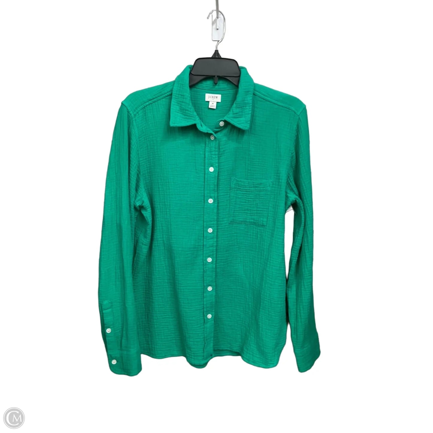 Blouse Long Sleeve By J. Crew In Green, Size: M