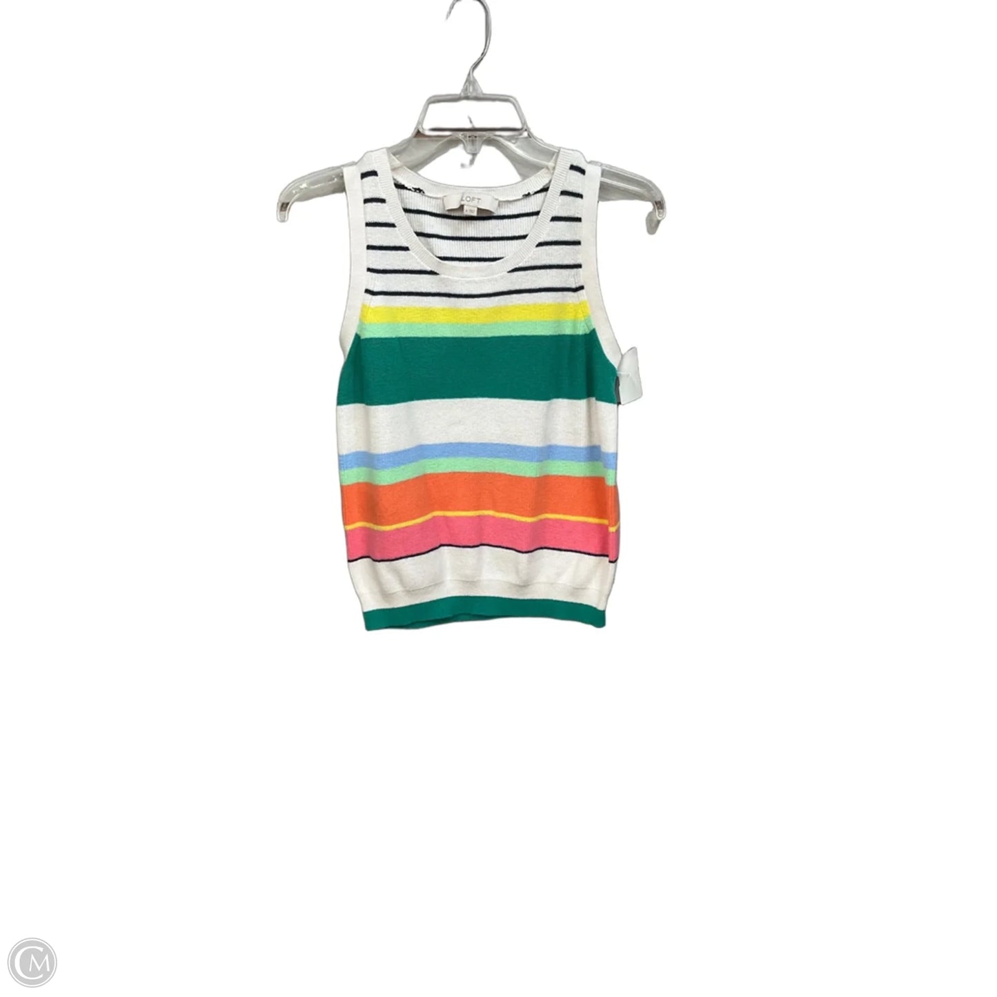 Top Sleeveless By Loft In Striped Pattern, Size: M