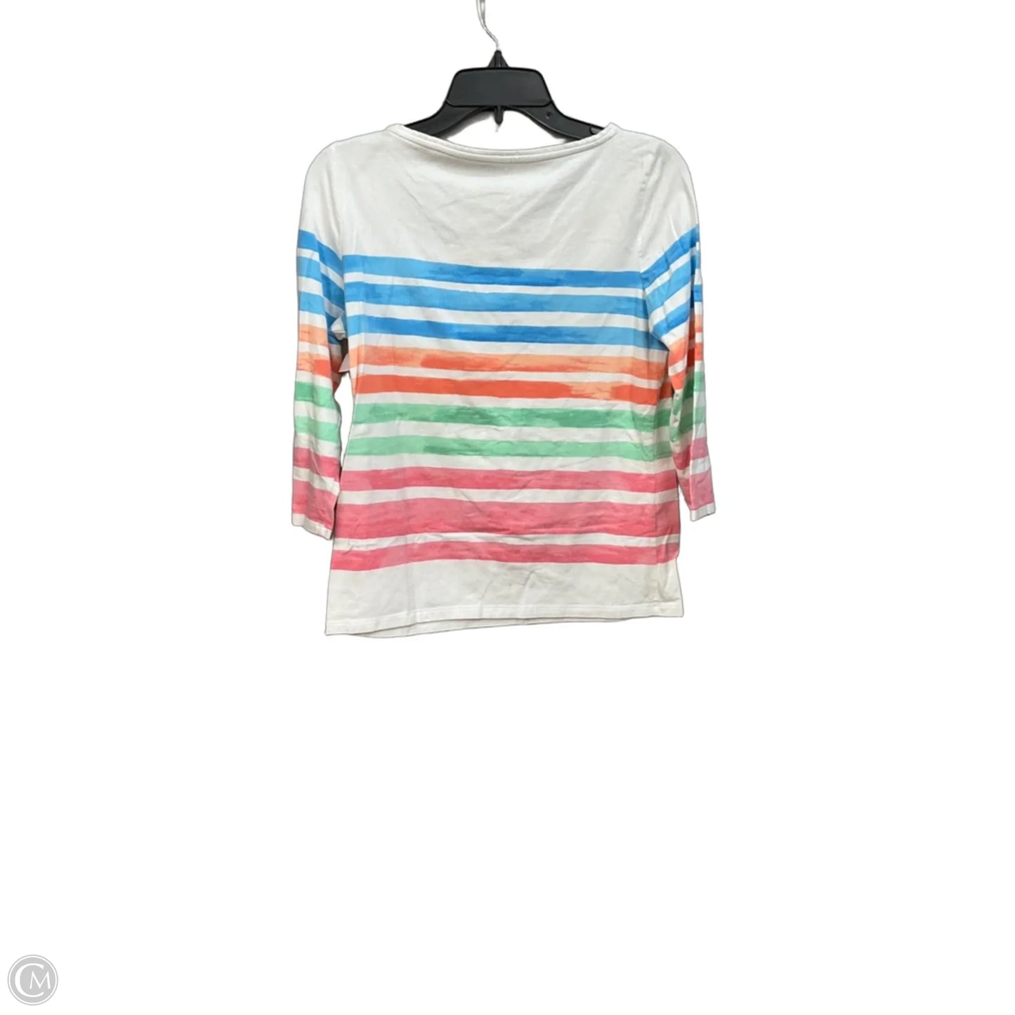 Top 3/4 Sleeve By Talbots In Striped Pattern, Size: Mp