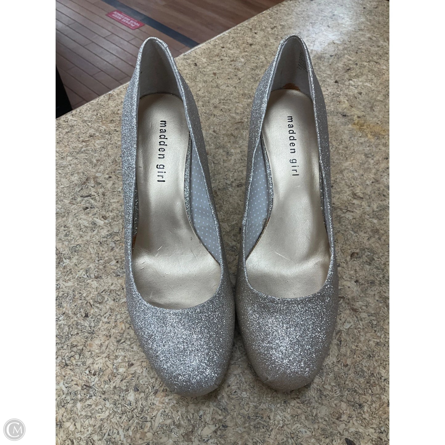 Shoes Heels Stiletto By Madden Girl In Gold, Size: 9.5