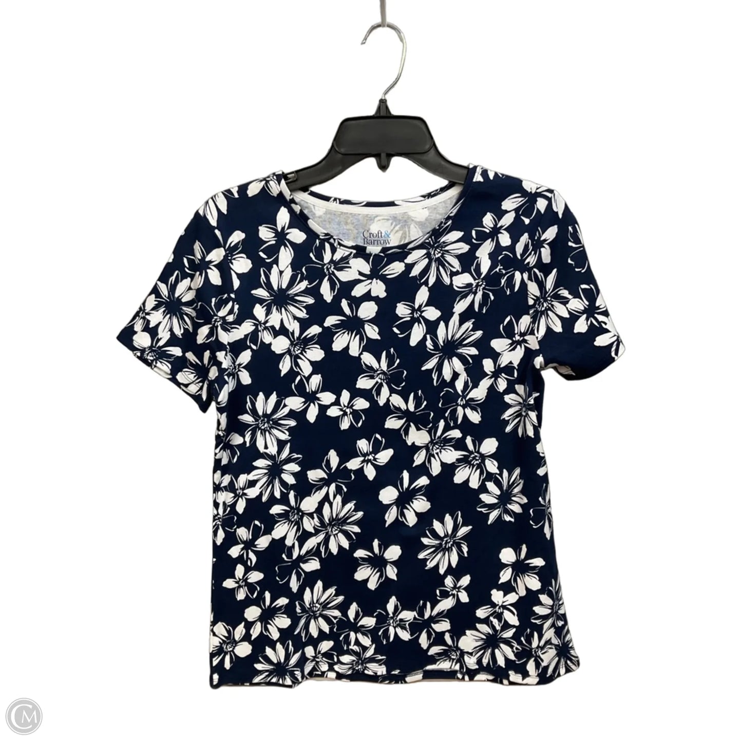 Top Short Sleeve By Croft And Barrow In Floral Print, Size: M