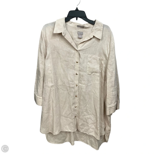Tunic 3/4 Sleeve By Chicos In Cream, Size: 2x