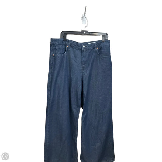 Jeans Wide Leg By Gap In Blue Denim, Size: 14