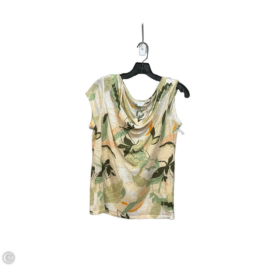 Top Short Sleeve By Nicole Miller In Floral Print, Size: M