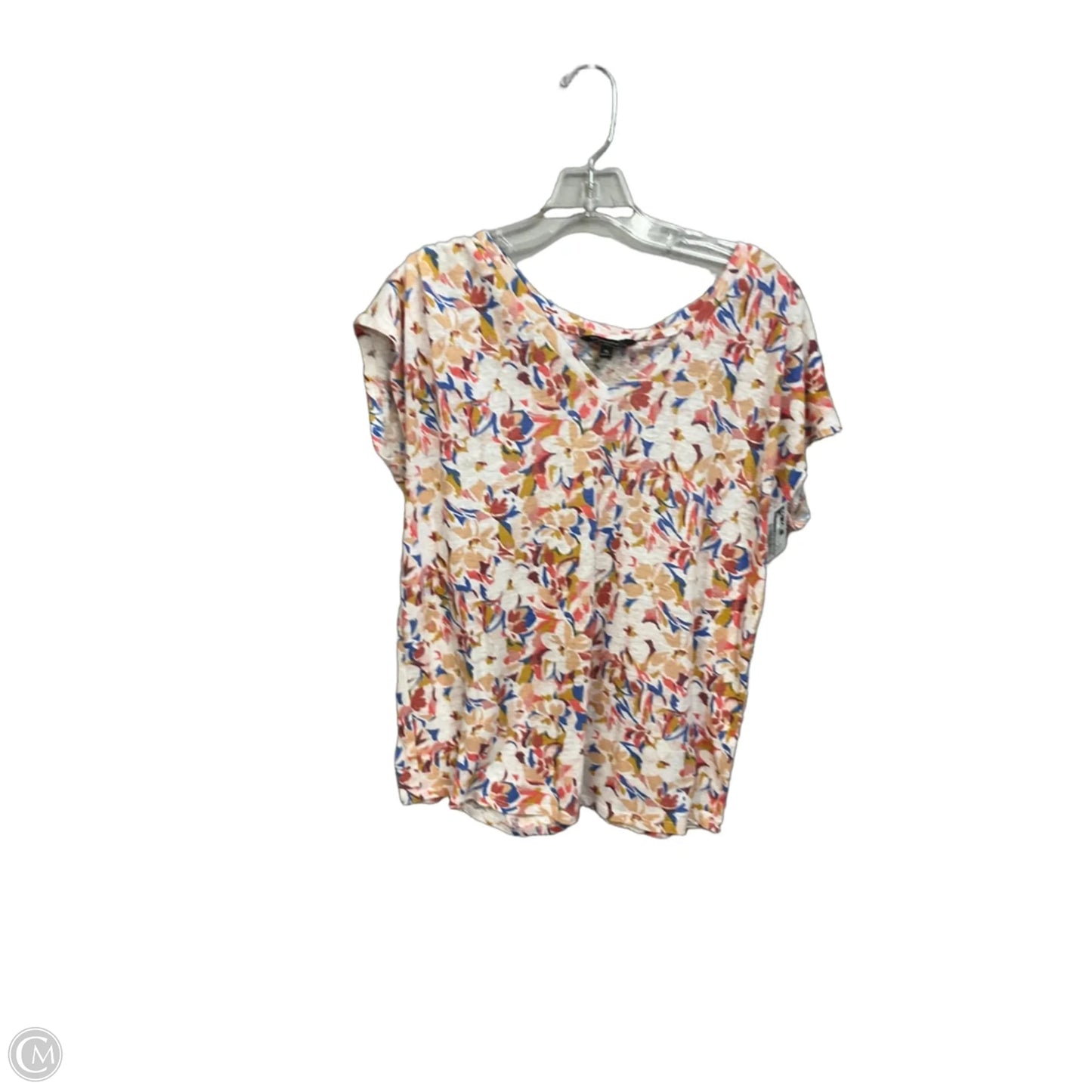 Top Short Sleeve By Banana Republic In Floral Print, Size: M