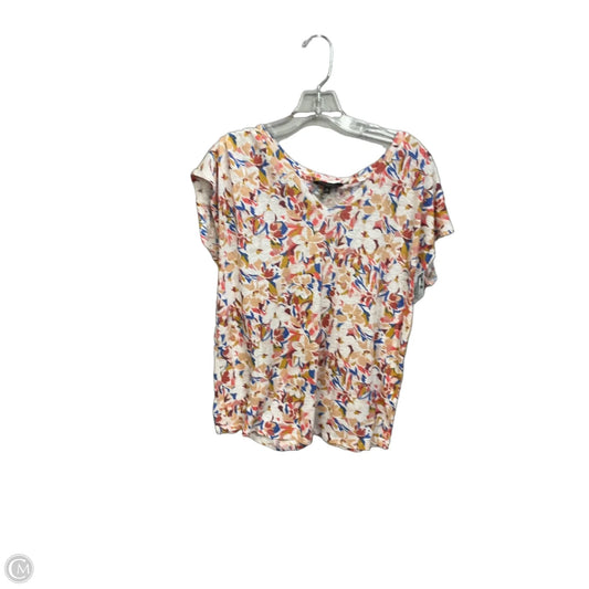 Top Short Sleeve By Banana Republic In Floral Print, Size: M