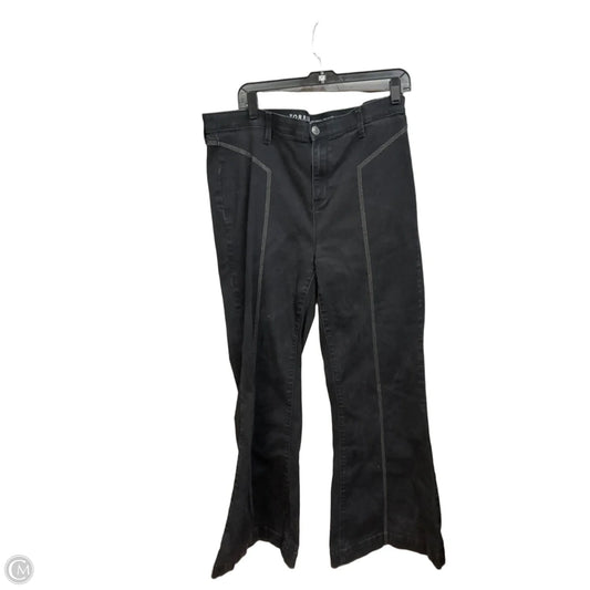 Jeans Flared By Torrid In Black Denim, Size: 18