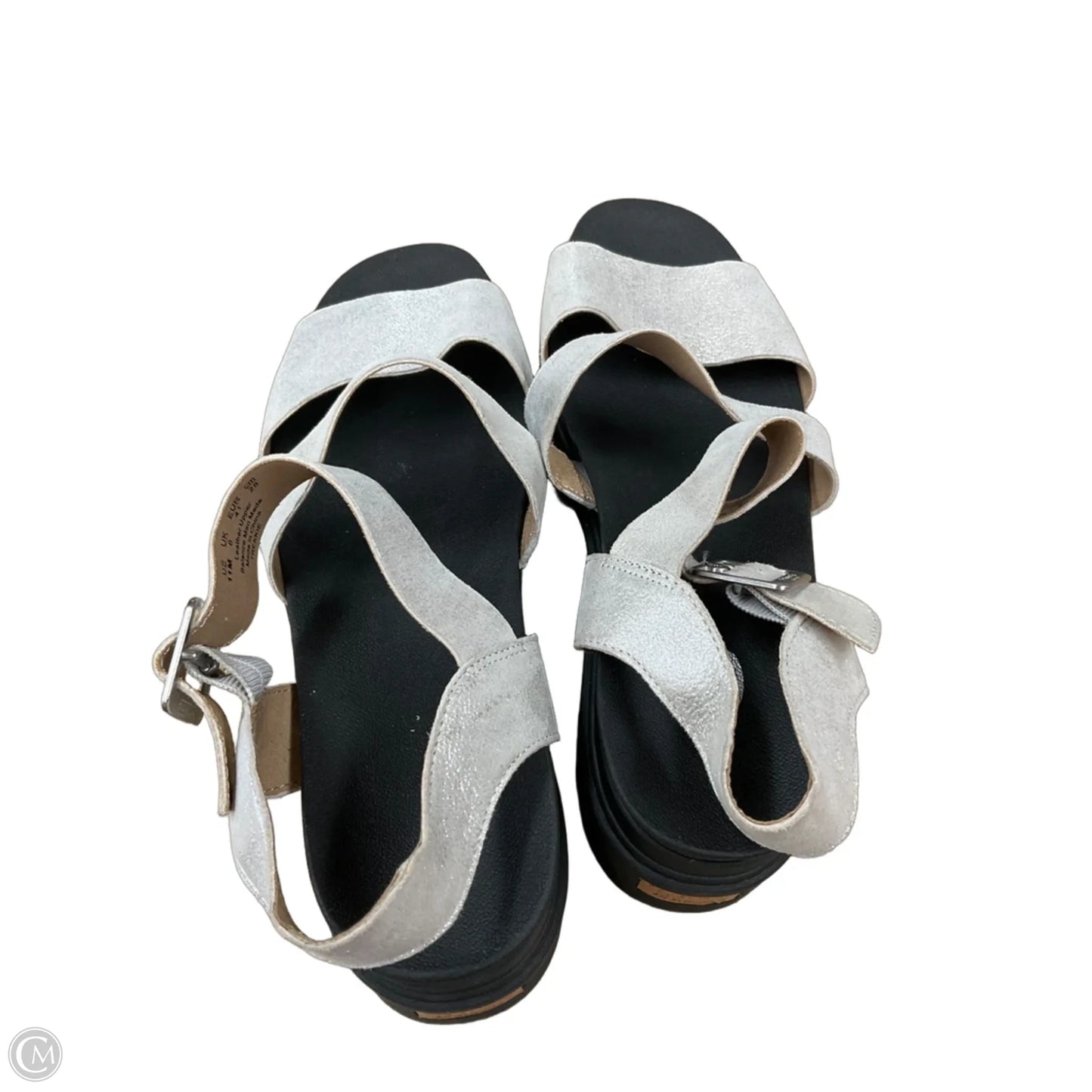 Sandals Heels Platform By Dr Scholls In Black & Silver, Size: 11