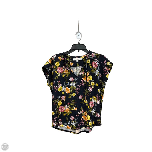 Top Short Sleeve By Loft In Floral Print, Size: Xsp