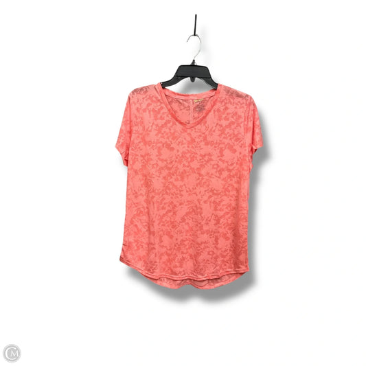 Athletic Top Short Sleeve By Tek Gear In Orange, Size: L