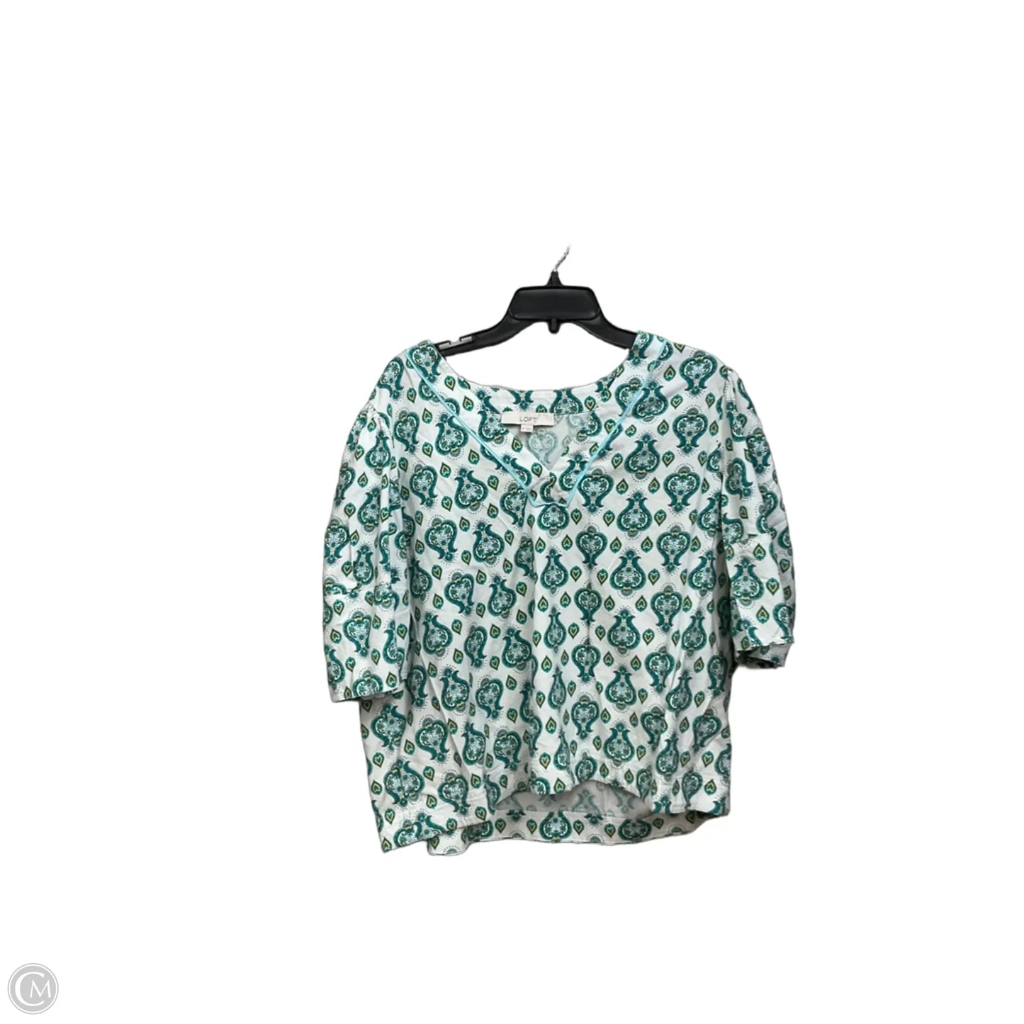Top Short Sleeve By Loft In Floral Print, Size: Xl