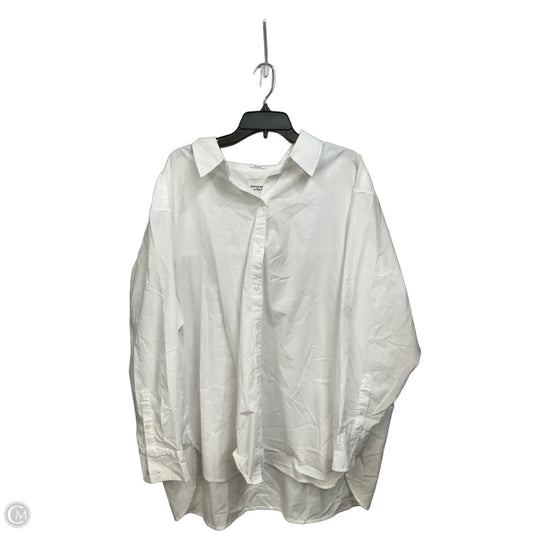 Blouse Long Sleeve By Abercrombie And Fitch In White, Size: Xxl