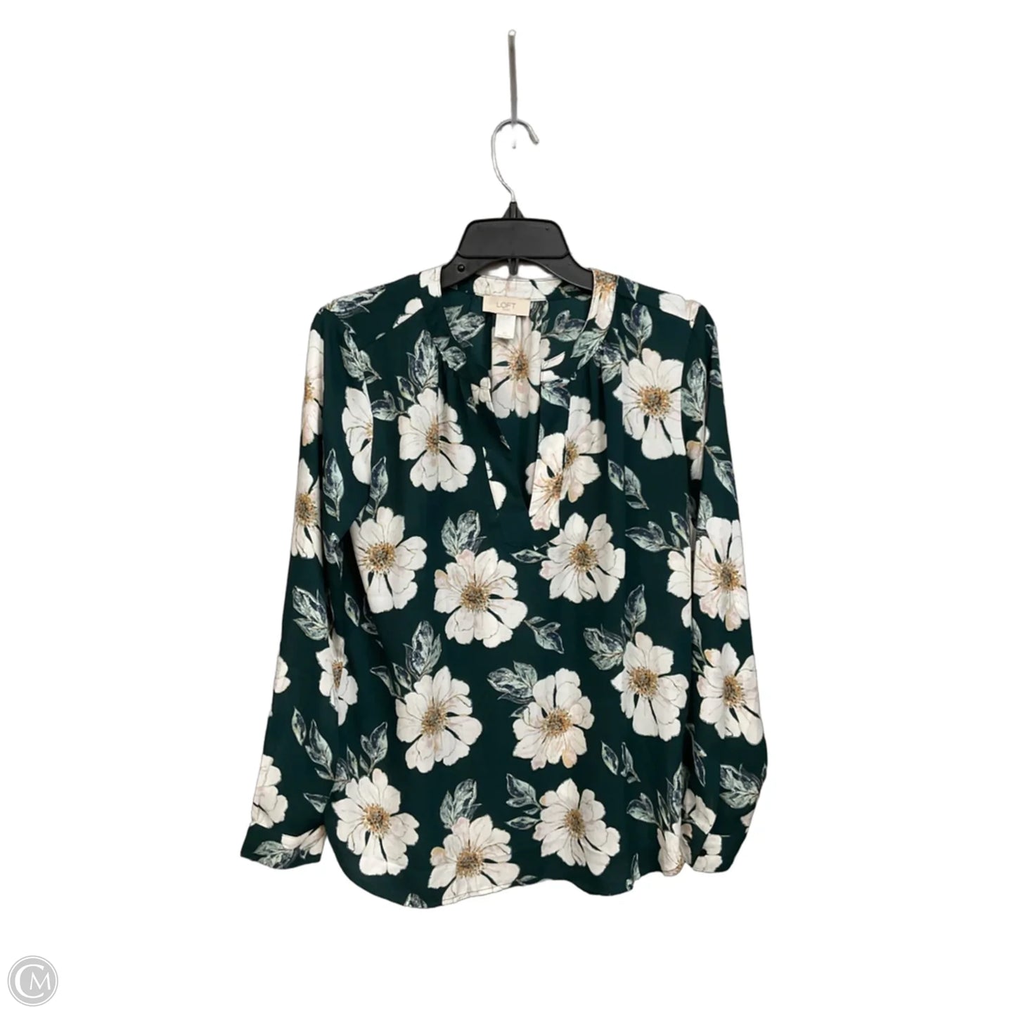 Blouse Long Sleeve By Loft In Floral Print, Size: Xs
