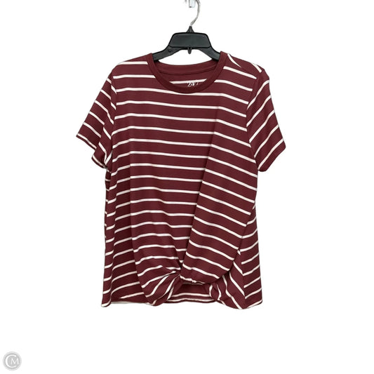 Top Short Sleeve By Maurices In Striped Pattern, Size: 1x
