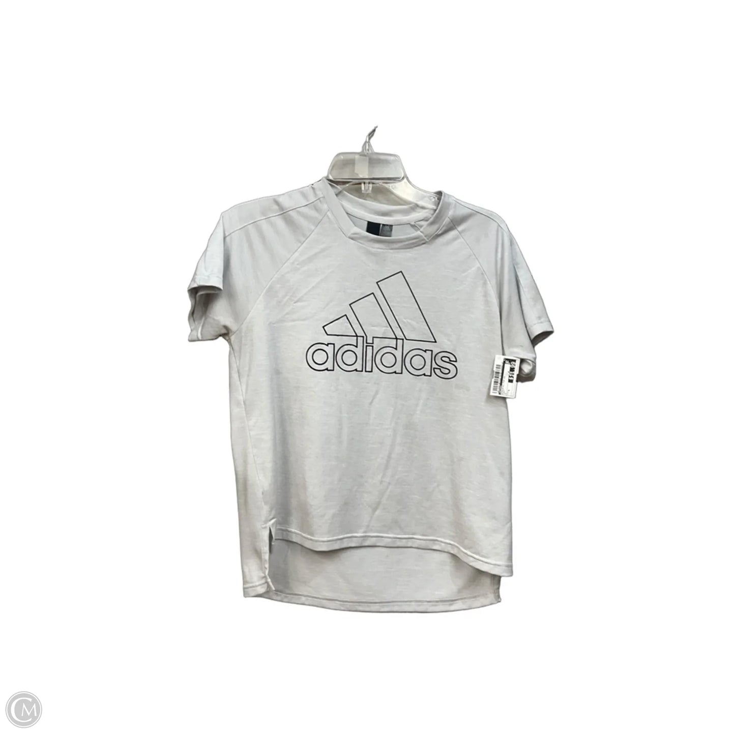 Athletic Top Short Sleeve By Adidas In Grey, Size: S