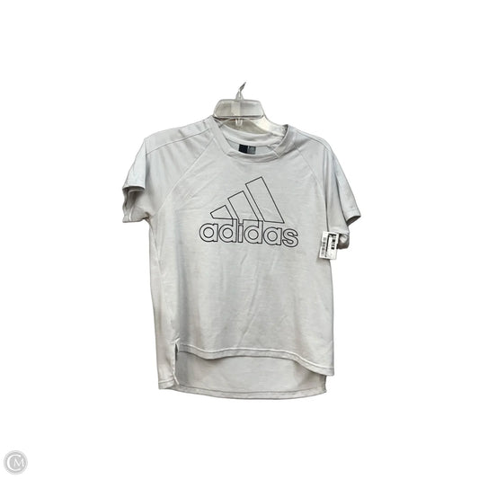 Athletic Top Short Sleeve By Adidas In Grey, Size: S