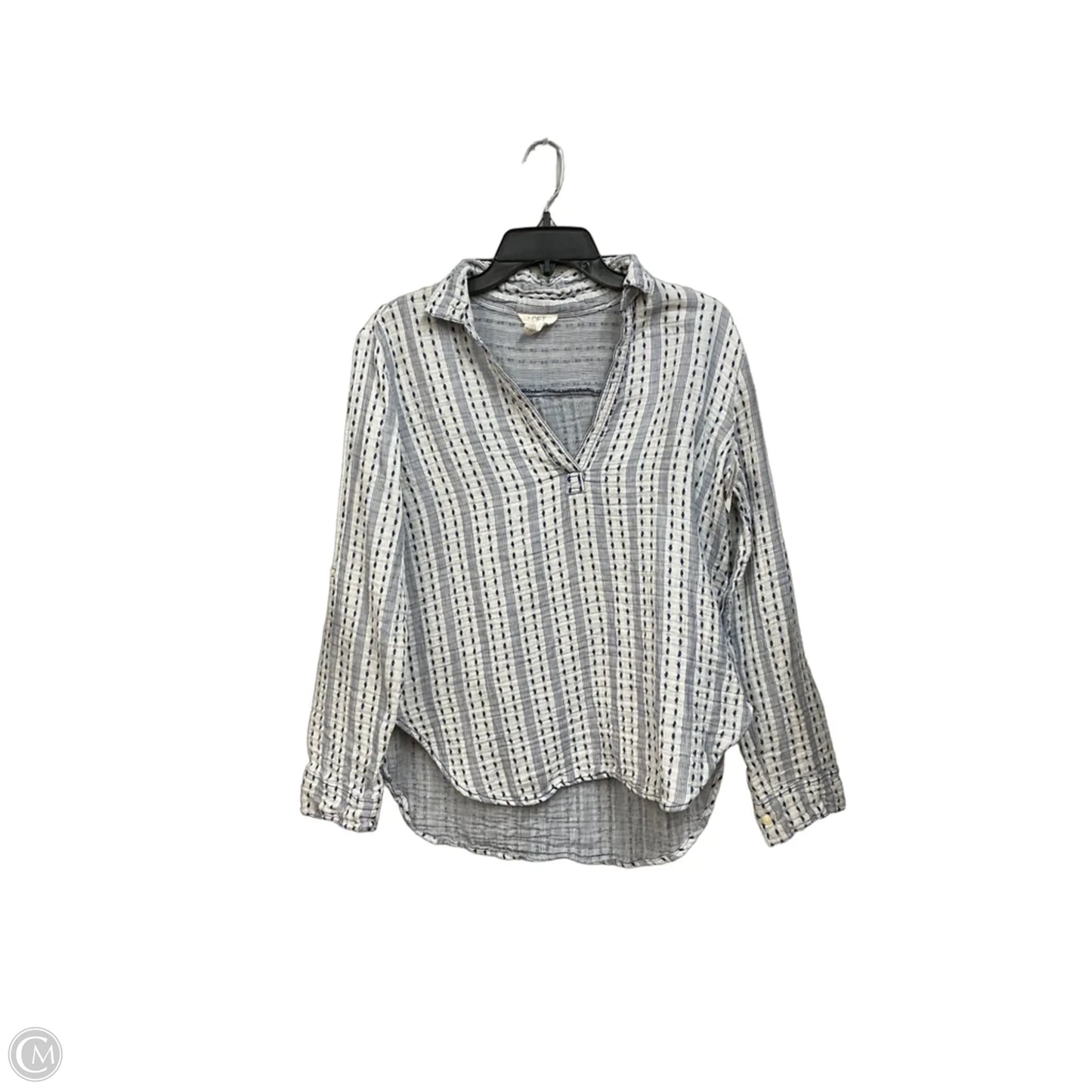 Blouse Long Sleeve By Loft In Blue, Size: M